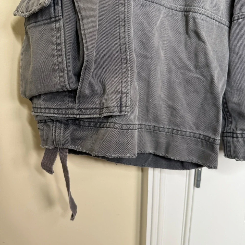 Vintage Abercrombie & Fitch Cargo Shorts Mens 33 Gray Distressed Y2K Gorpcore